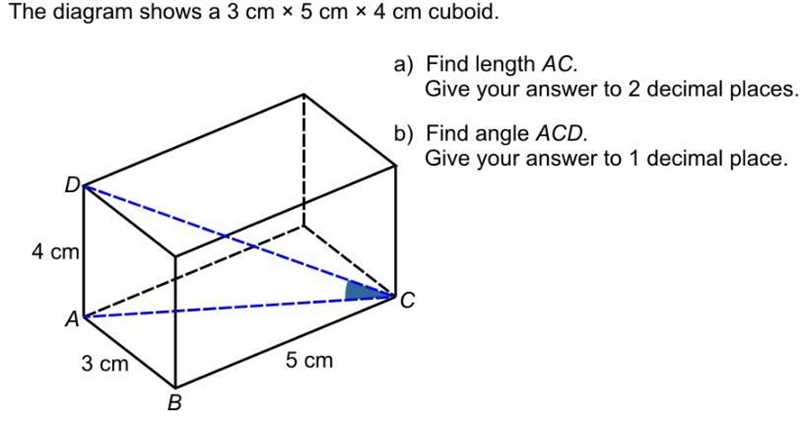 The diagrams shows a 3cm x 5cm x 4cm cuboid.-example-1