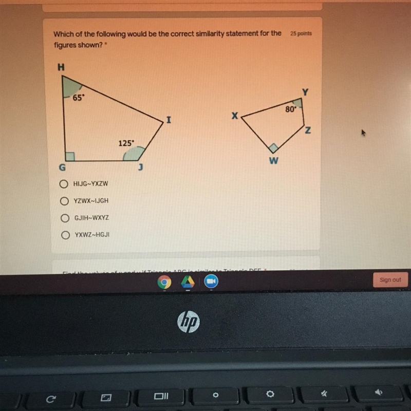 25 points Which of the following would be the correct similarity statement for the-example-1