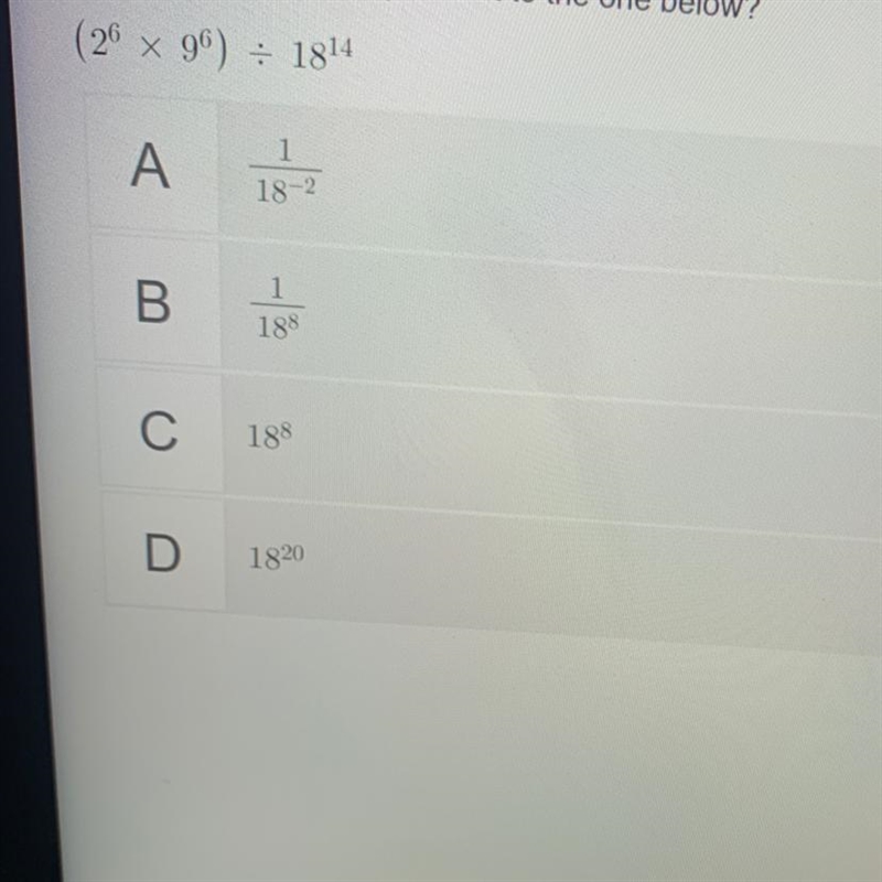 Which expression is equivalent to the one below? (26 x 96) = 1814-example-1