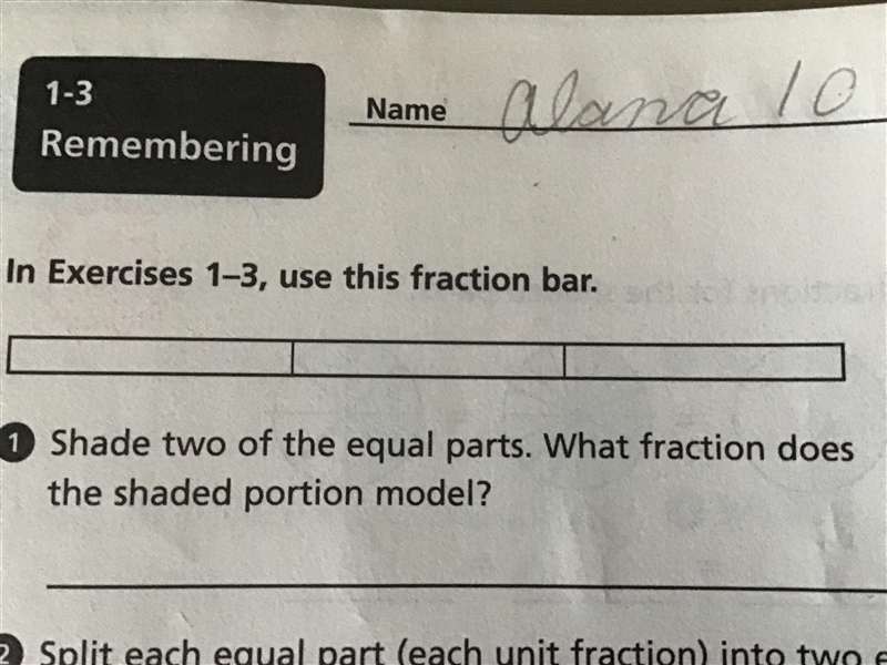 Shade to as equal parts. What fraction does the shaded portion model ?-example-1