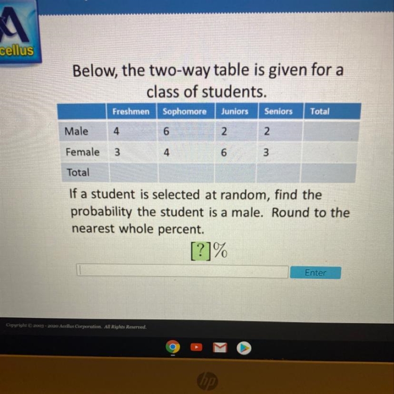 Below the two way table is given for a class of students if a student is selected-example-1