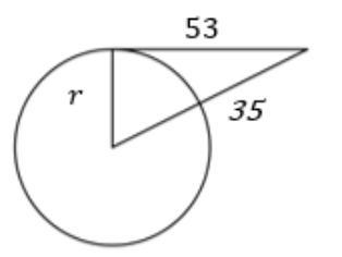 Determine the radius of the circle. The radius rounded to the the nearest whole number-example-1