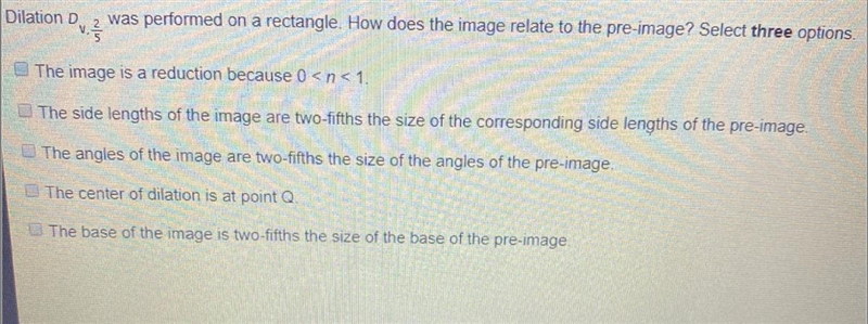 Dilation D was performed on a rectangle. How does the image relate to the pre-image-example-1