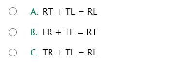 Which equation represents the statement L is between R and T.-example-1