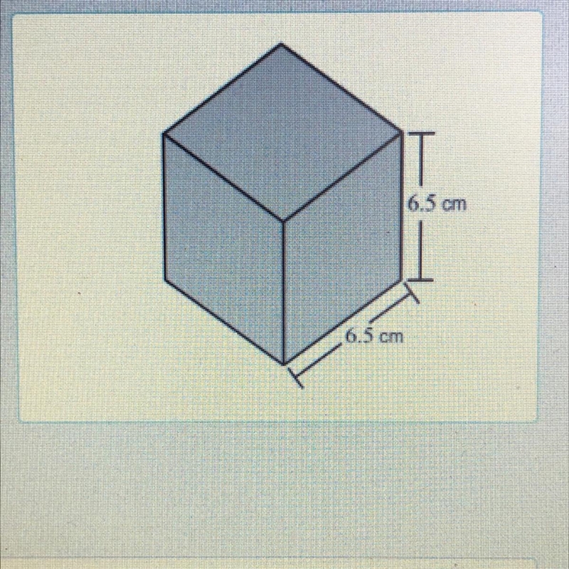 What is the surface area of the cube shown? square centimeters-example-1