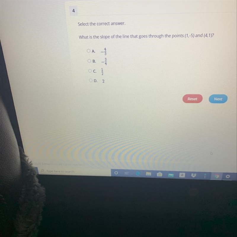 What is the slope of the line that goes through the points (1, -5) and (4, 1)-example-1