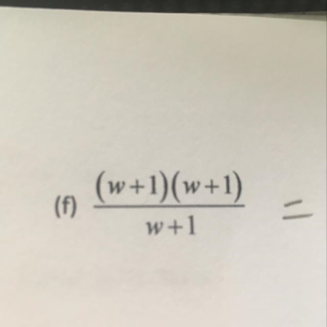 Simplify the algebraic fraction: (w+1)(w+1)/w+1-example-1