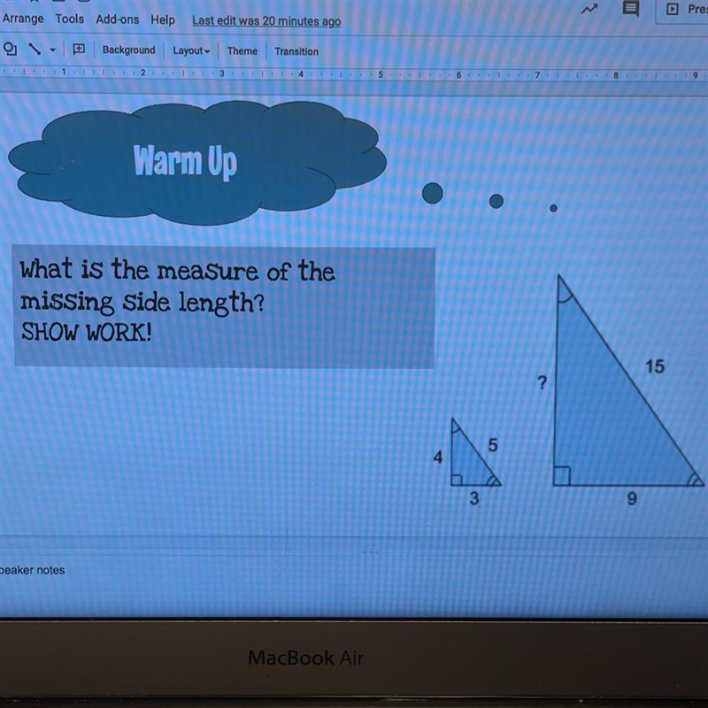 Can someone help me find the missing side length!-example-1