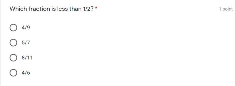 Which fraction is less than 1/2-example-1