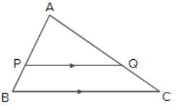 In the given diagram, if AP = 15 cm, AQ = 24 cm and PB + QC = 26 cm, find QC – PB-example-1