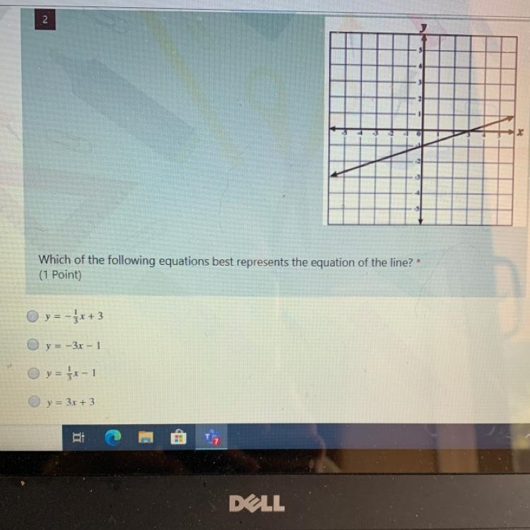 Which equation best represents the equation of the line? please help!-example-1