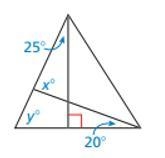 In the given figure, the value of x and y respectively is:-example-1