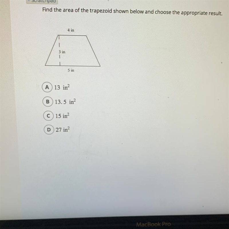 Find the area of the trapezoid shown below ?-example-1