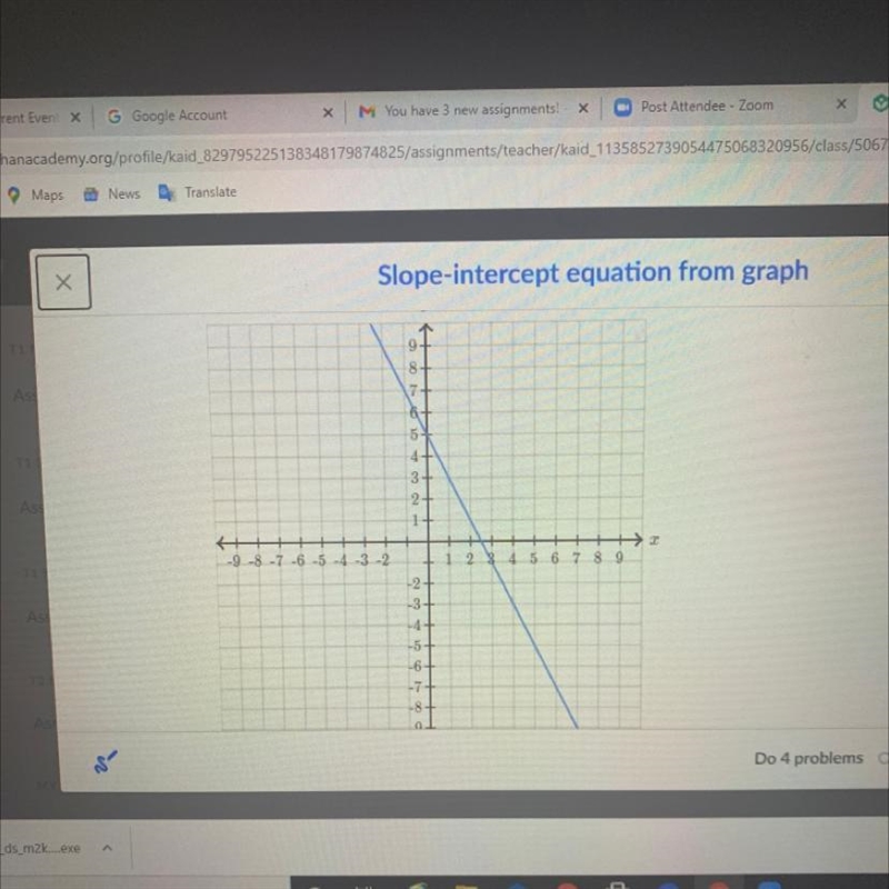 Find the equation of the line. Use exact numbers. y=-example-1