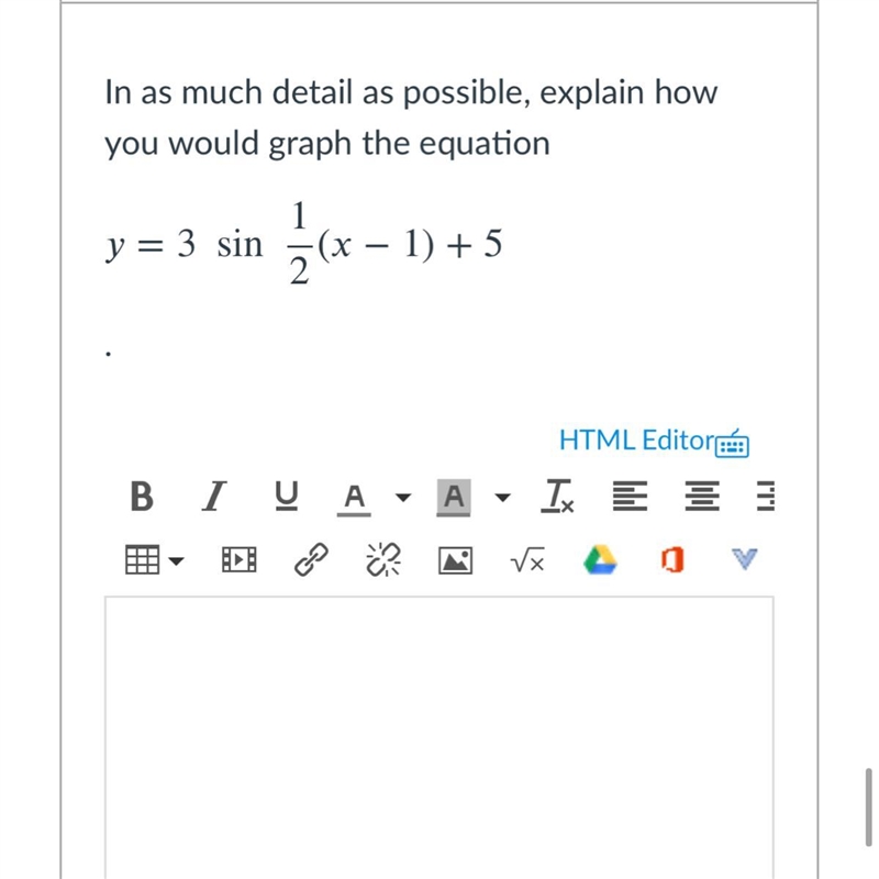 In as much detail as possible, explain how you would graph the equation.-example-1