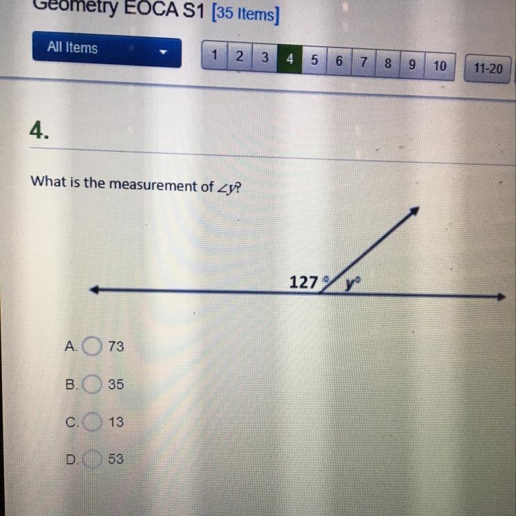 What is the measurement of zy? 127yº-example-1