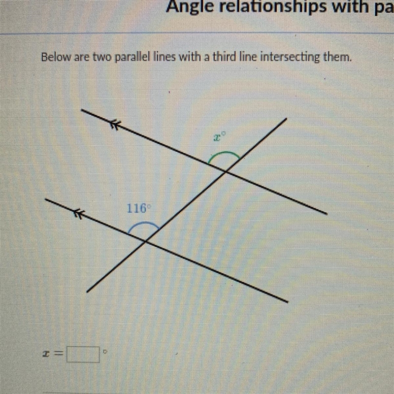 Below are two parallel lines with a third line intersecting them.-example-1