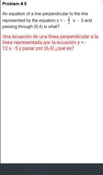 An equation of a line perpendicular to the line represented by the equation y = - 1/2 x-example-1