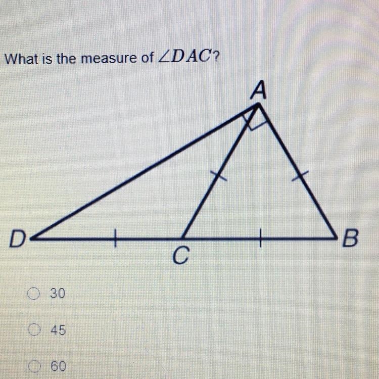 What is the measure of DAC? - 30 - 45 - 60 - Not enough information-example-1