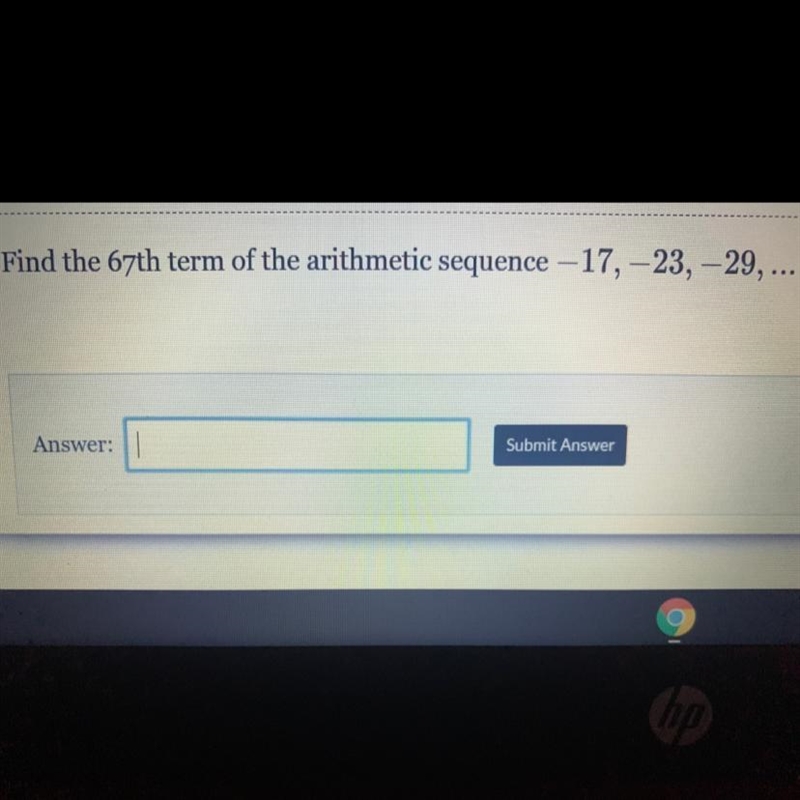 Find the 67th term of the arithmetic sequence –17, -23, -29,...-example-1