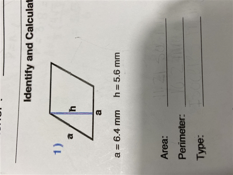 Identity and calculate area and perimeter for polygon.-example-1