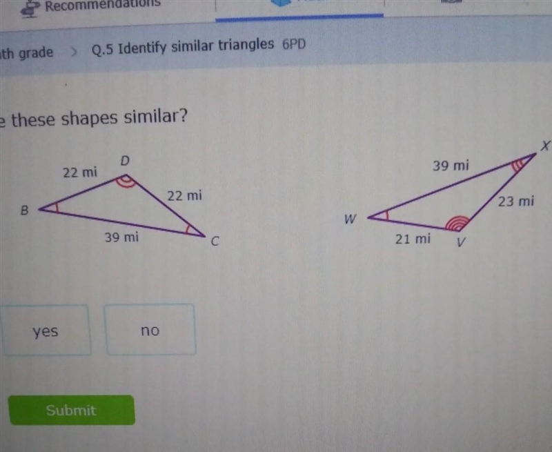 And tell me why they are. or not similar​-example-1