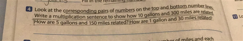 Look at the corresponding pairs of numbers on the top and bottom number lines. Write-example-1