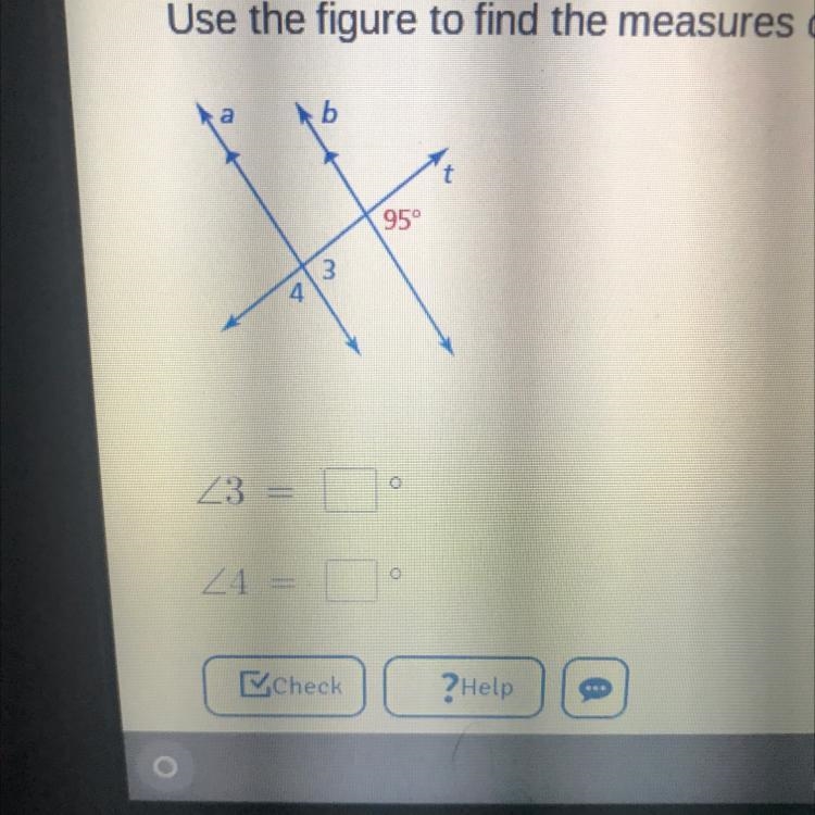 Use the figure to find the measures of the numbered angles.-example-1