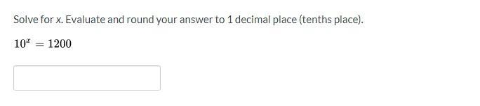 Solve for x. Evaluate and round your answer to 1 decimal place(tenths place). 10x-example-1