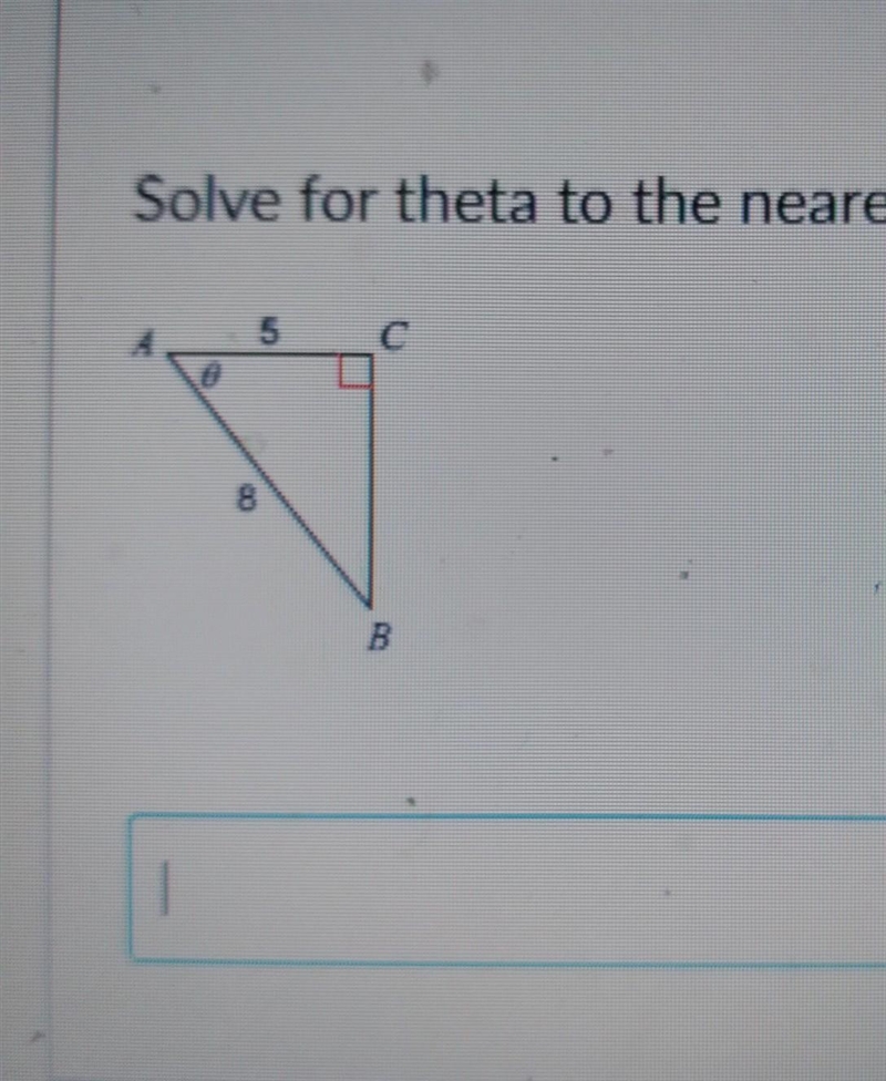 Solve for theta to the nearest degree​-example-1