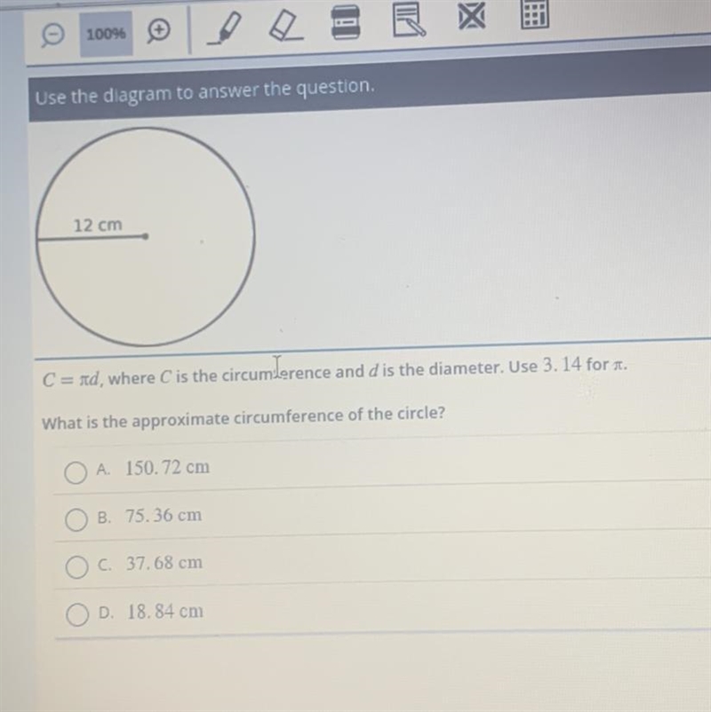 What is the circumference of the circle ?-example-1