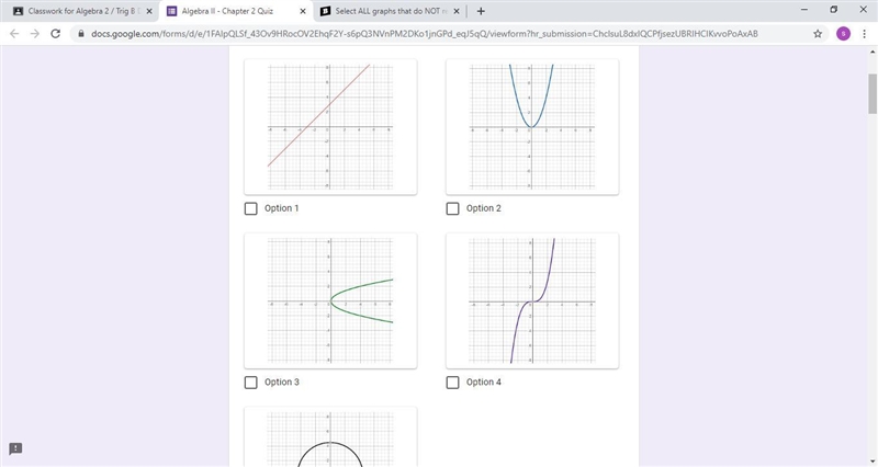 Select ALL graphs that do NOT represent a function.-example-2