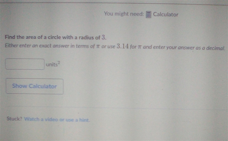 Can you help me find the area of the circle ​-example-1