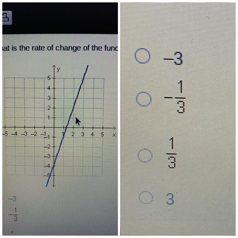 Please help and hurry i have no idea how to determine the rate of change of the function-example-1