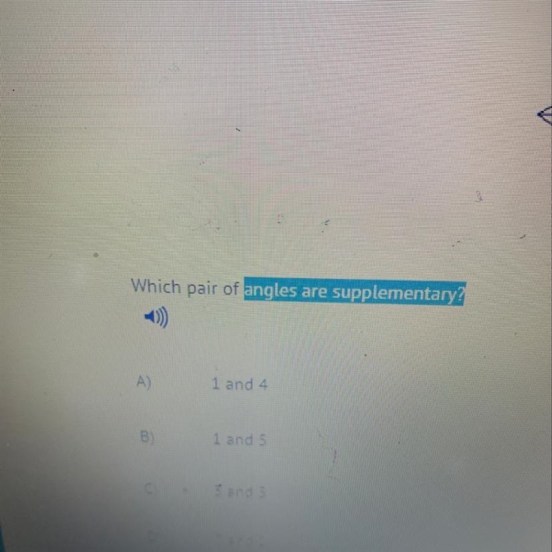 Which pair of angles are supplementary-example-1