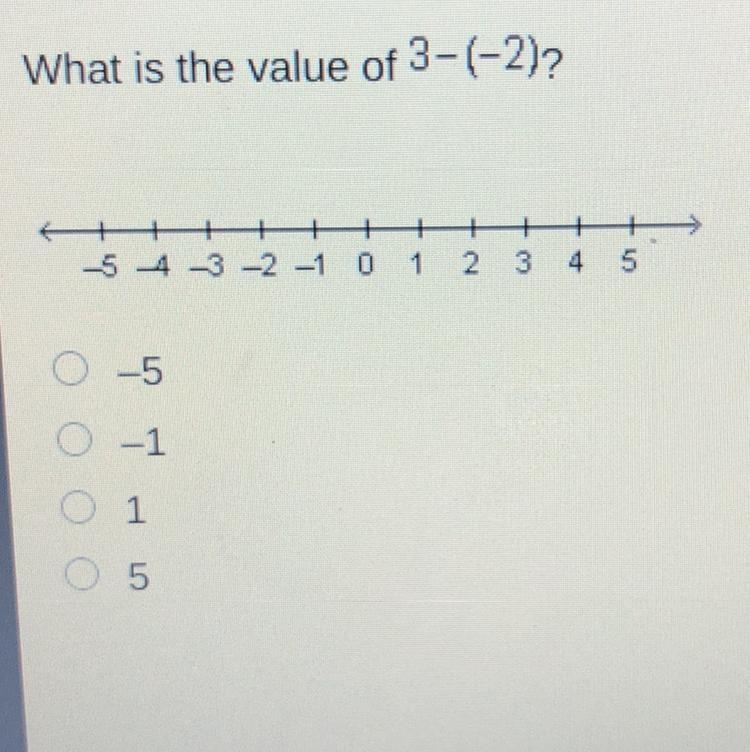 What is the value of 3-(-2)?-example-1