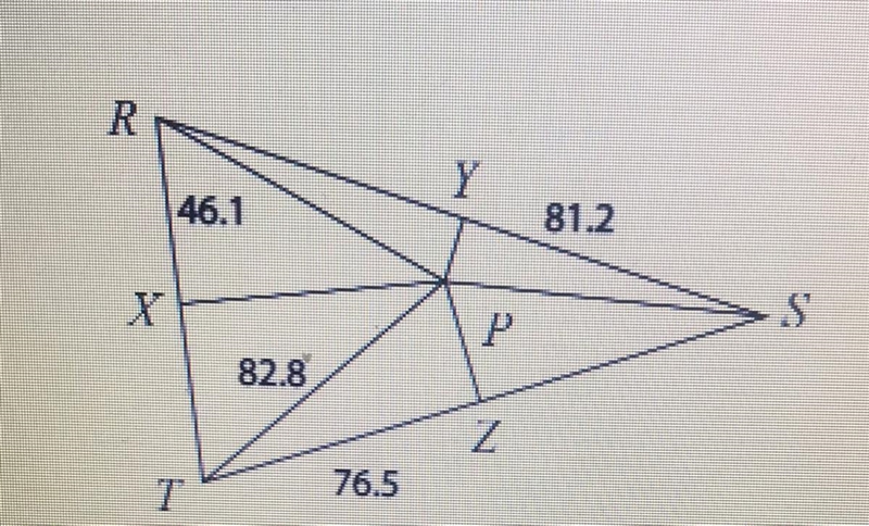 PX,PY, and PZ are the perpendicular bisectors of ARST. Find PS and XT.-example-1