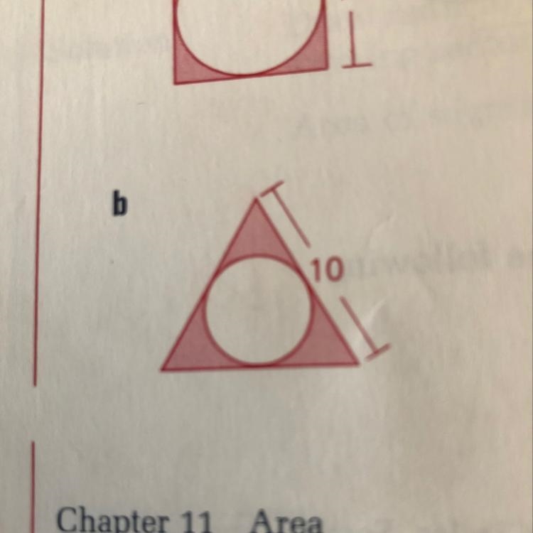 Find the area of the shaded part of the figure-example-1