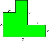 Please help me. If u = 5 inches, v = 7 inches, w = 3 inches, x = 6 inches, y = 13 inches-example-1