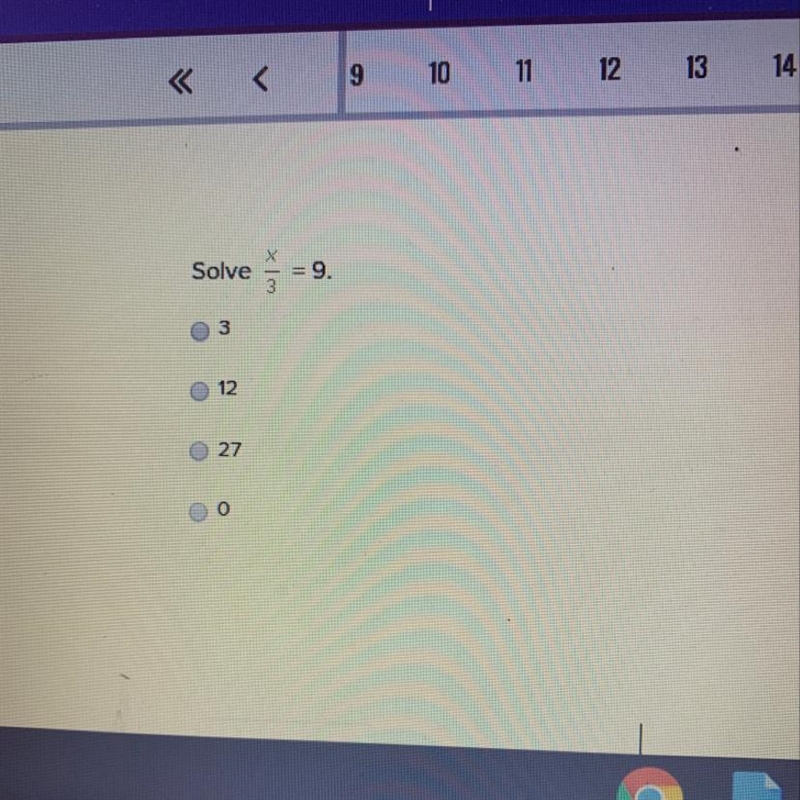 Solve x/3=9 ????????-example-1