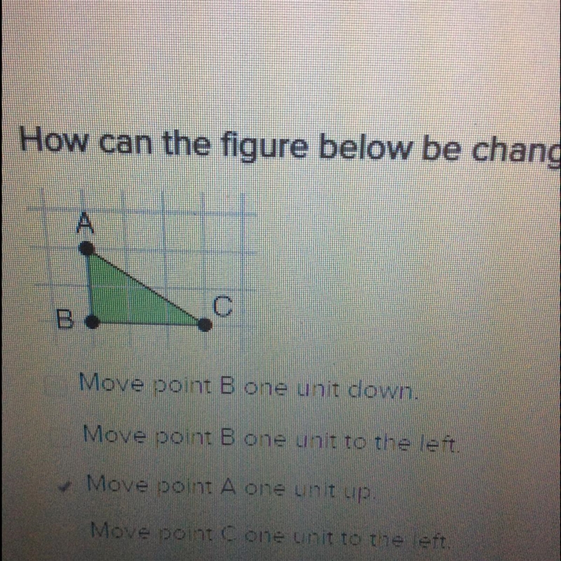 How can the figure below be changed so that it has exactly one line of symmetry? Move-example-1