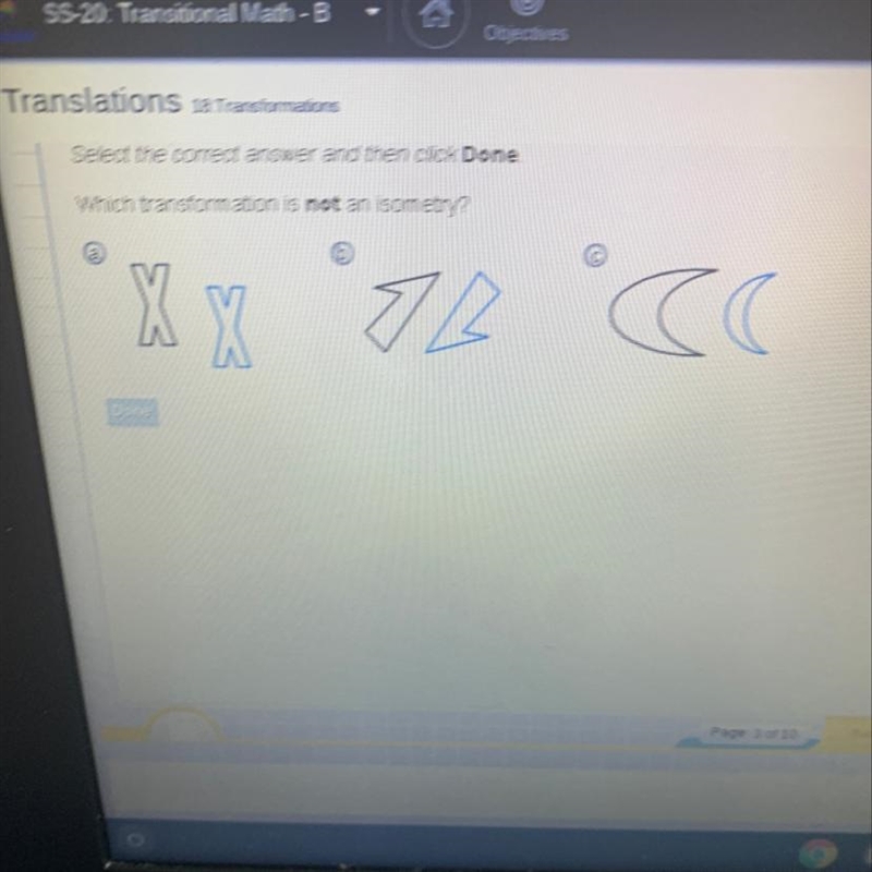 Which transformation is not an isometry?-example-1