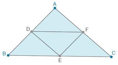 Given that D, E, and F are the midpoints of their respective sides, which of the following-example-1