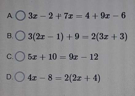 Which equation has infinitely many solutions​-example-1