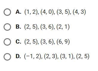 Which of the following list of ordered pairs is a function?-example-1