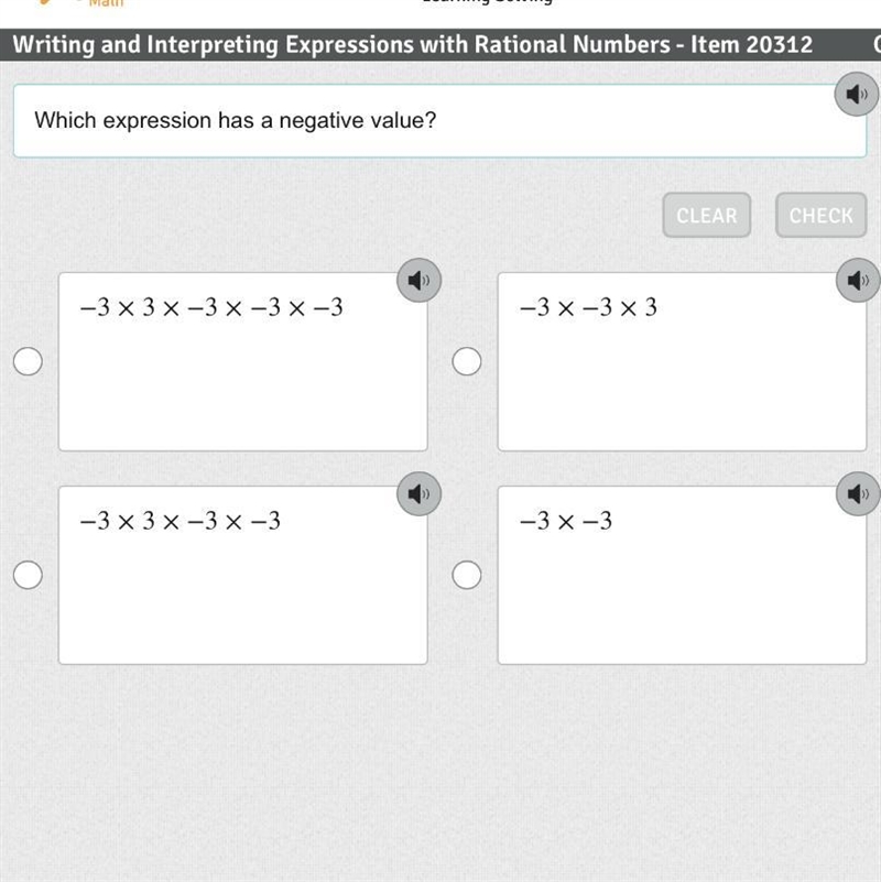 Which expression has a negative value?-example-1