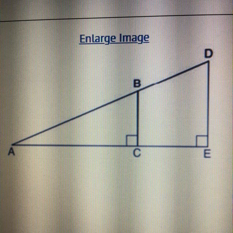 2) What is the value of DE if AB = 6, AD = 8, and BC = 3? A) 3.5 B) 4 C) 4.5 D) 5-example-1