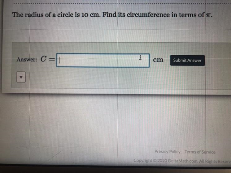 Can anyone find the circumference in terms of pi?-example-1