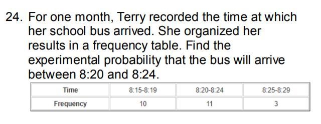 For one month, Terry recorded the time at which her school bus arrived. She organized-example-1