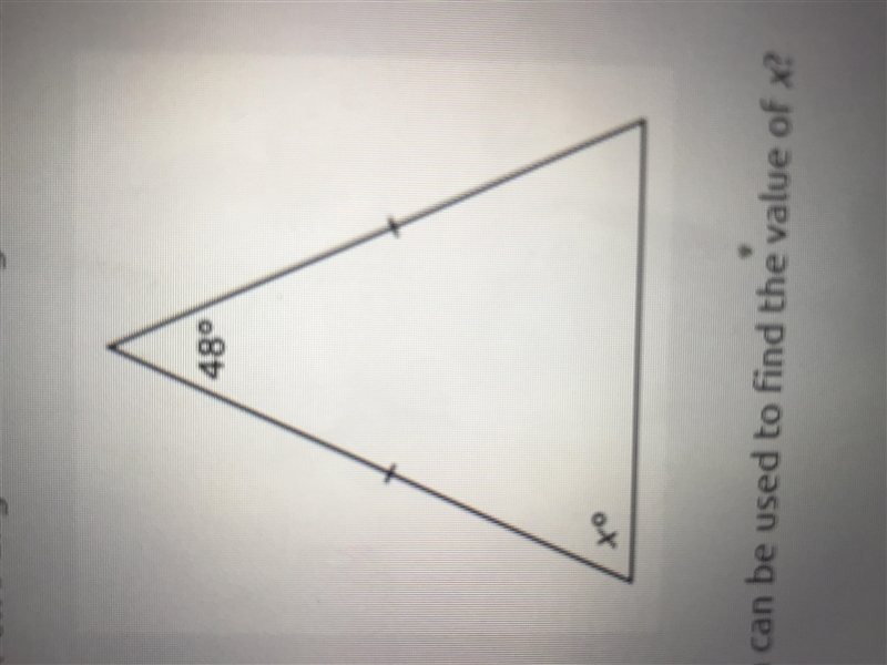 The measures of two angles in a triangle are shown in the diagram. Which equation-example-1